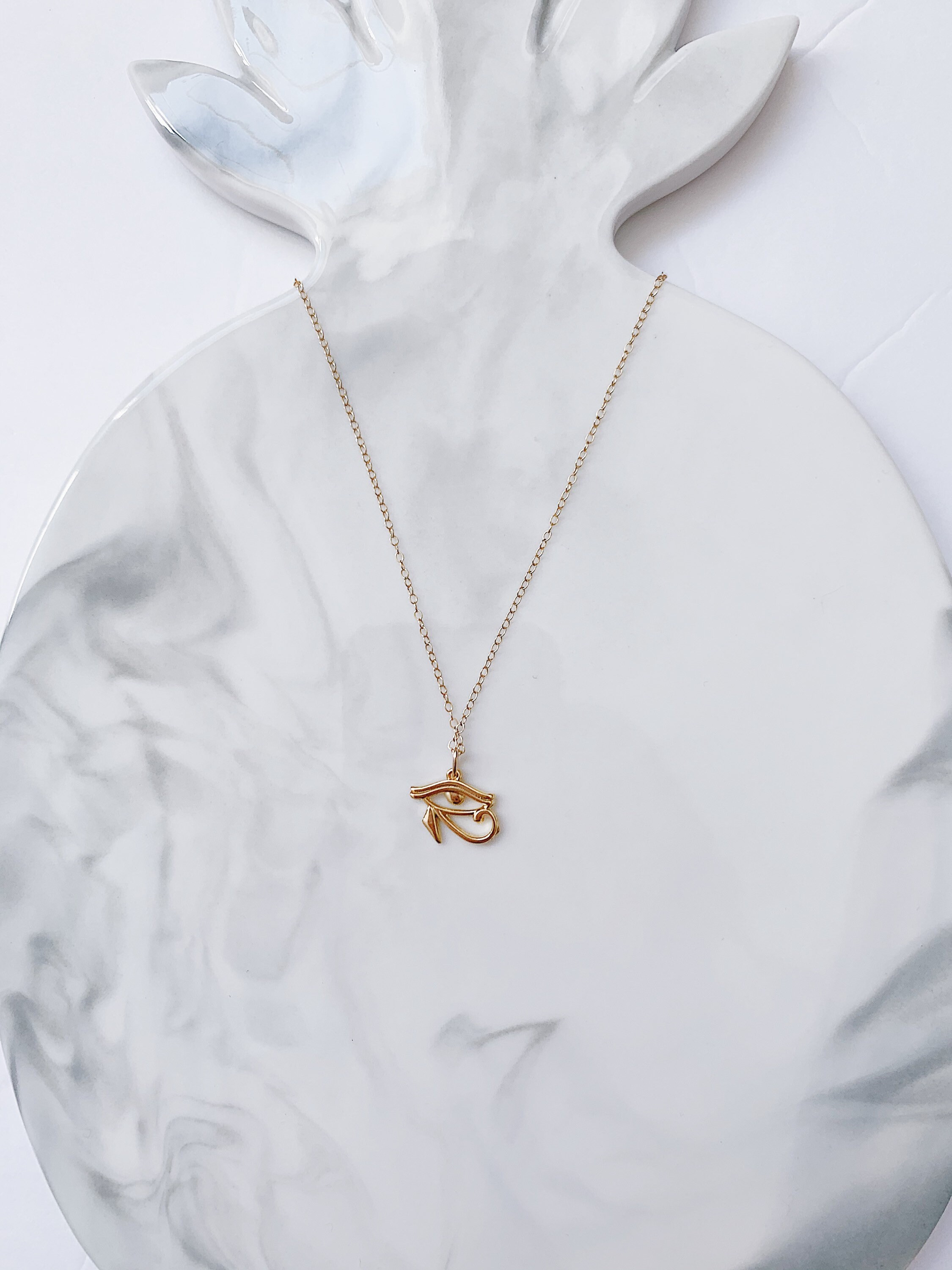 24k Gold Eye of Horus Necklace: Egyptian Protection Jewelry - Etsy