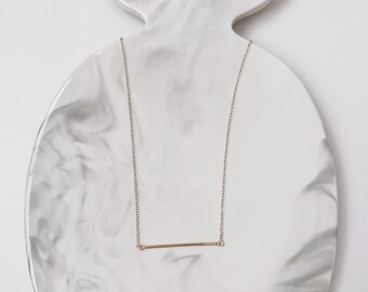 Collar de barra de oro: colgante minimalista relleno de oro de 14k