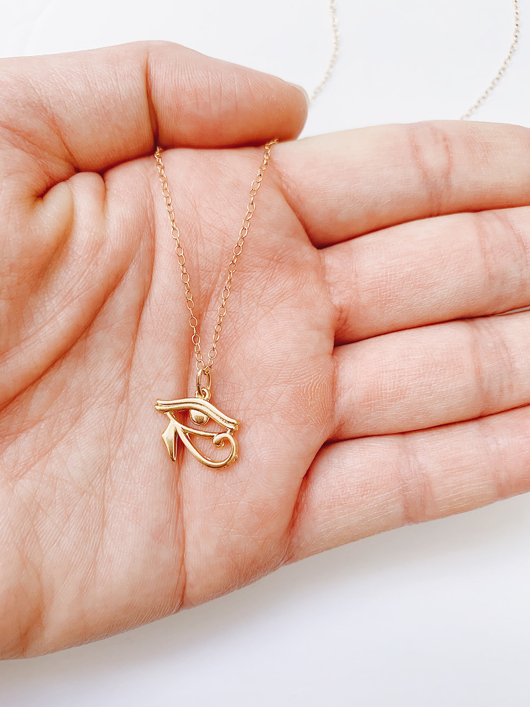 24K Gold Eye Of Horus Necklace: Egyptian Protection Jewelry
