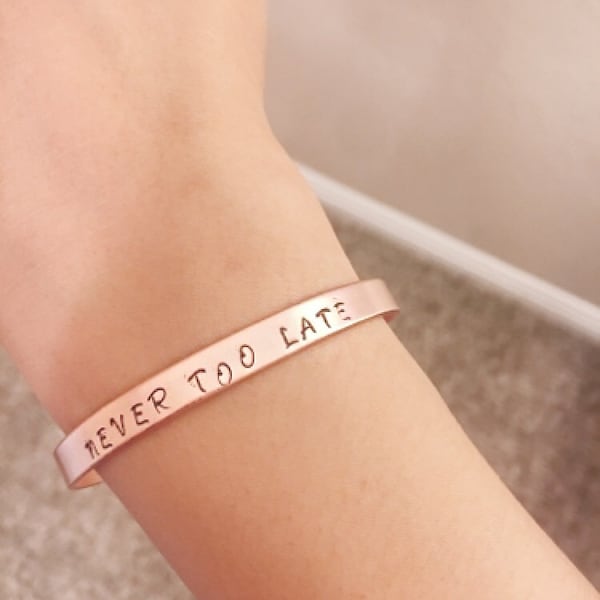 Hand Stamped Cuff | Copper Aluminum Brass | Stackable Bangle | Personalized Jewelry | Stacking gifts for her | Top Selling Items | Trending