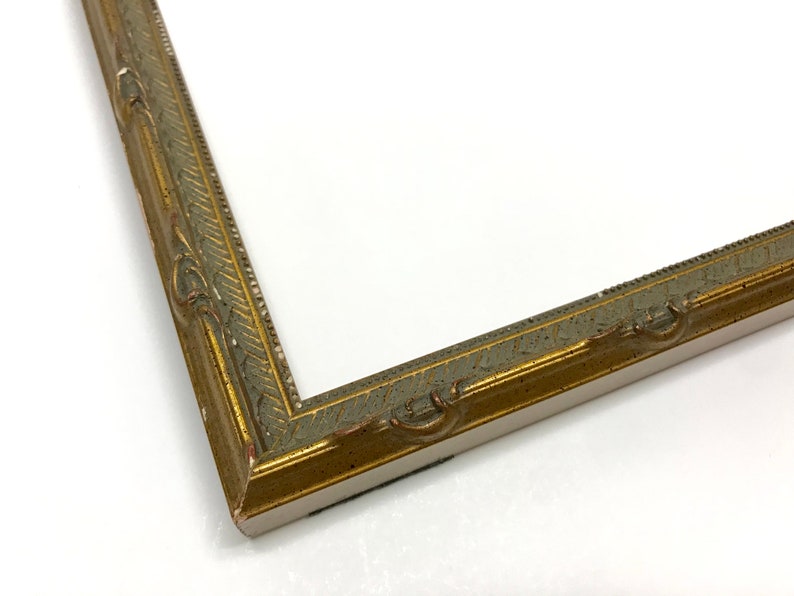 Gold Rustic Vintage Narrow Picture Frame With Cream Mat 6x8 Etsy