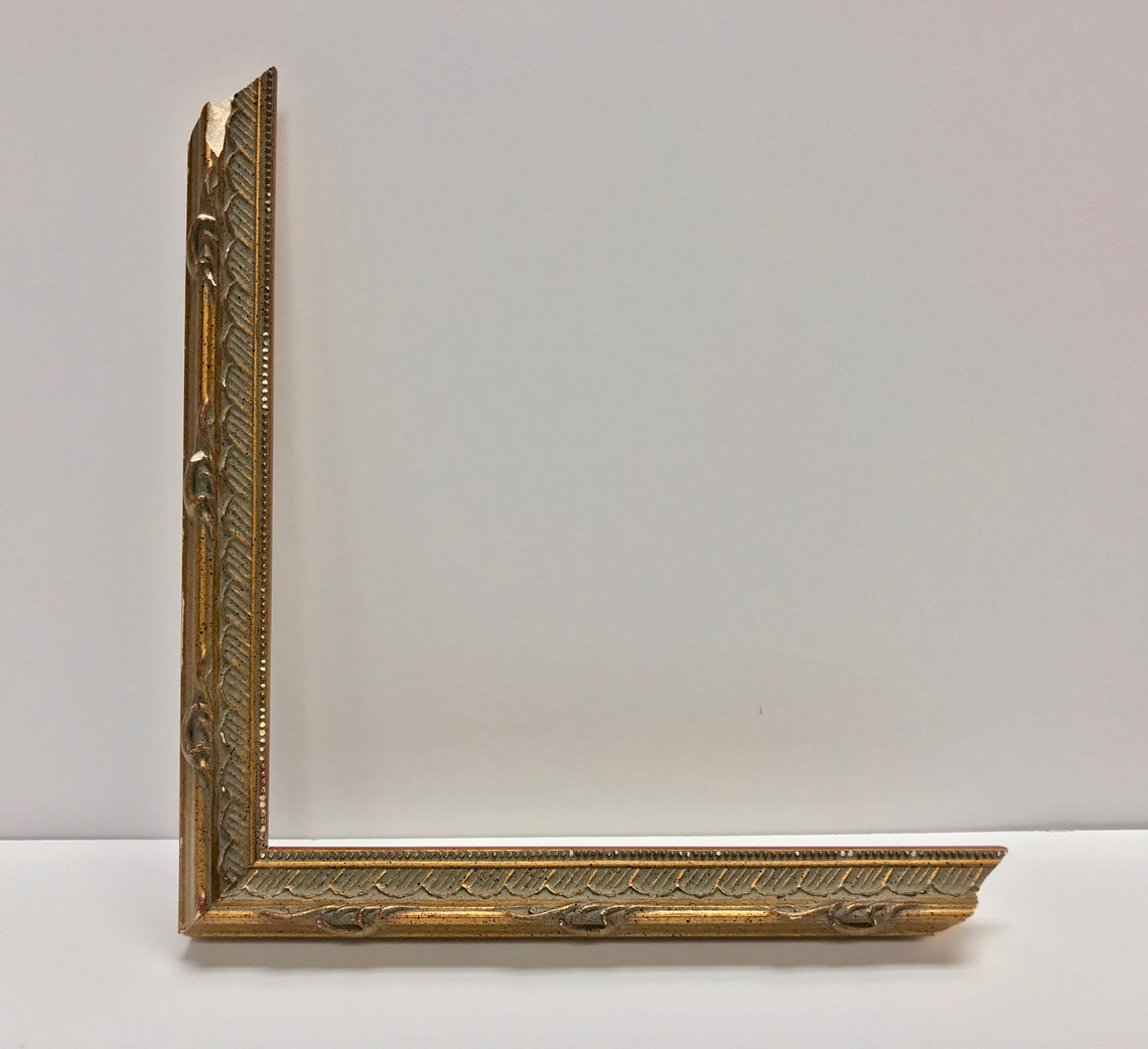 Gold Rustic Vintage Narrow Picture Frame With Cream Mat 6x8 Etsy
