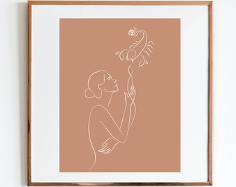 Zodiac Scorpio Print Female Zodiac Print Simple Female Figure Print