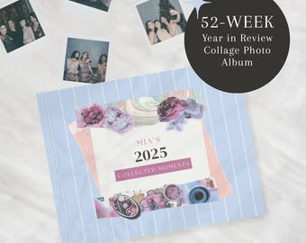2026 Jahresrückblick Fotoalbum Vorlage | Digitales Junk Journal Sammelalbum (Canva)