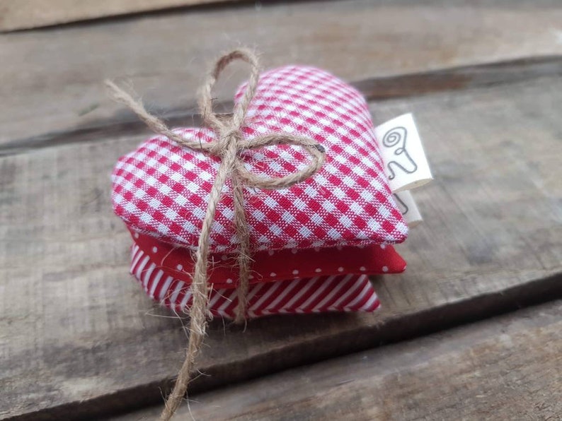 Set of 3 Heart Shaped Lavender Sachets Drawer Fragnance