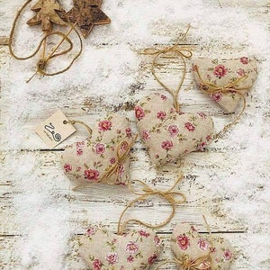 Lavender Heart Sachet Flower Vintage Decor zdjęcie 2