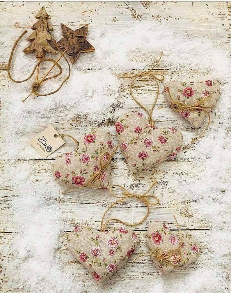 Lavender Heart Sachet Flower Vintage Decor zdjęcie 2