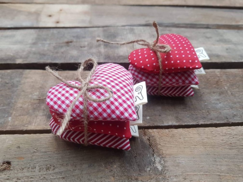 Set of 3 Heart Shaped Lavender Sachets Drawer Fragnance