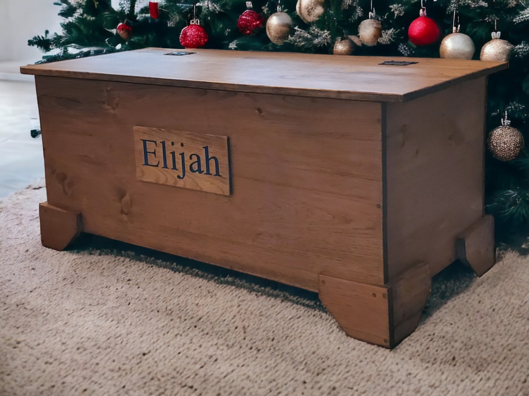 Personalized Solid Wood Toy Chest, Handmade Toy Box Storage Chest