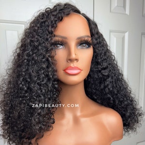 SDD Pixie Curl Human Hair 4x4 Closure Wig, Curly Human Hair Wig for black women.