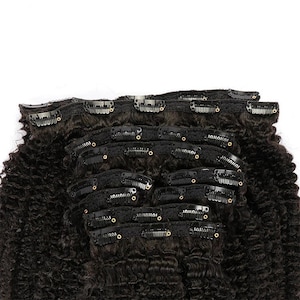 3B, 3C, 4A, 4B/4C Clip in Hair Extension. Afro Kinky to Curly Hair . 10pc Hair Clips-ins 200g.
