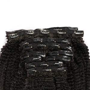 Mongolian Human Hair Kinky Afro 4c Natural Hair Clips Ins Hair