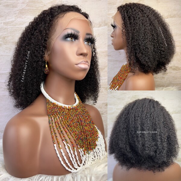 Vibrant Kinky Human Hair Wigs Landscape Concept Vibrant Kinky Human Hair Wigs Landscape Concept