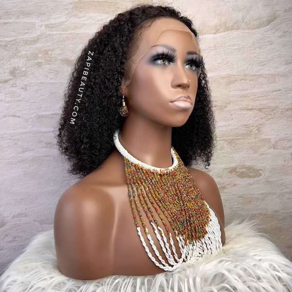 180 Density Type 4 Human Hair Afro Kinky Curly 13x4 Frontal Lace Wig 4x4 Closure Wig. Etsy