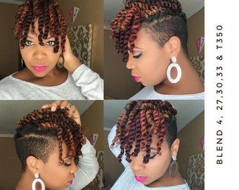 Tapered, Shaved Sides Nubian Twist, Nubian Spring Twist, 4c Twist