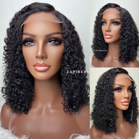 SDD Pixie Curl Human Hair 4x4 Closure Wig, Curly Human Hair