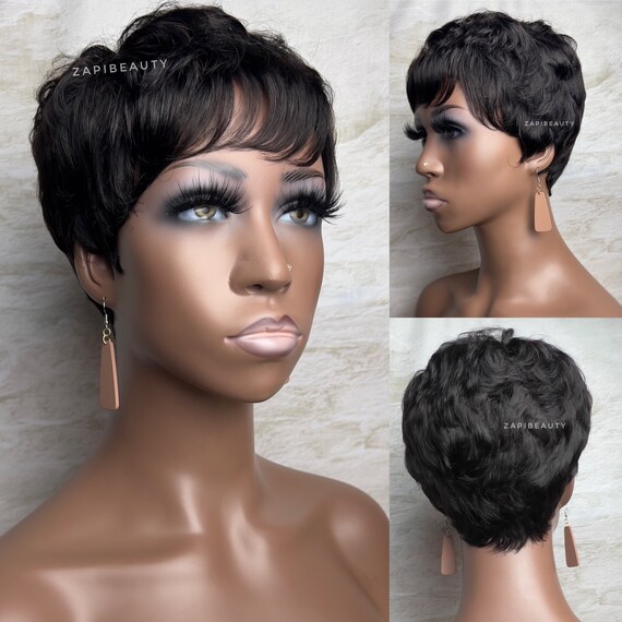 Short tapered cheap wigs