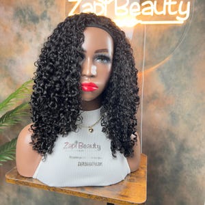 SDD Pixie Curl Human Hair Half Wig, Curly Human Hair Wig for curly hair women. 16/18”