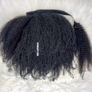 4b 4c Ponytail Hair Puff Extension, Afro Kinky Human Hair Ponytail for 4b 4c Kinky Coily.