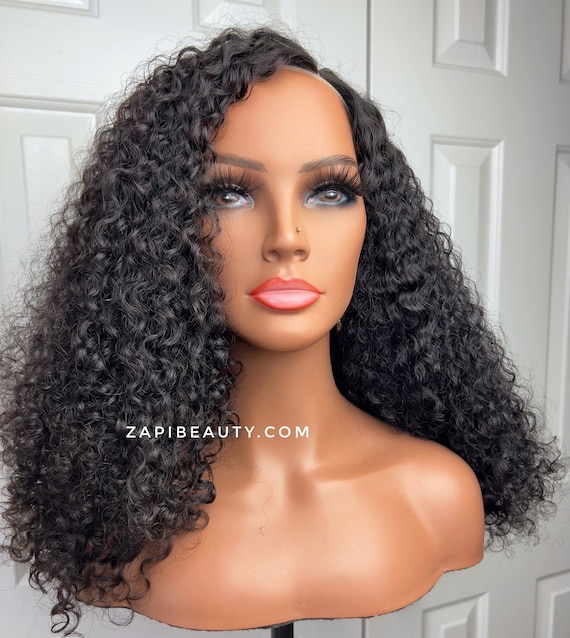 Öffen pointed-CURLS / BLACK 36 18in_Curly_All_in_one_Half_Wig