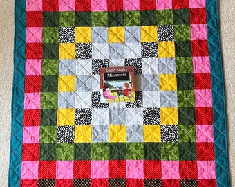 Handmade Quilt: Child Size (37"x48") Good Night Minnesota Theme