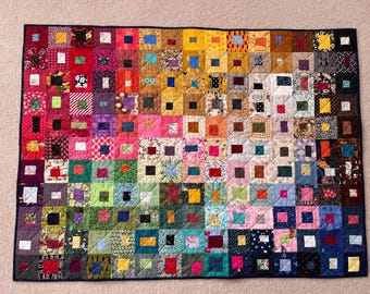 Colorful Quilted Wall Hanging – Modern Patchwork Design, 33x45