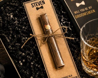 Personalized Groomsmen Cigar Tags | Custom Wedding Proposal Cigar Bands