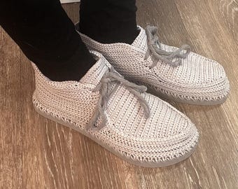 Walk The Line Crochet Chukka Boots Pattern | DIY Shoes with Flip Flop Soles | Sturdy Thread Crochet Ankle Boot + Video Tutorial