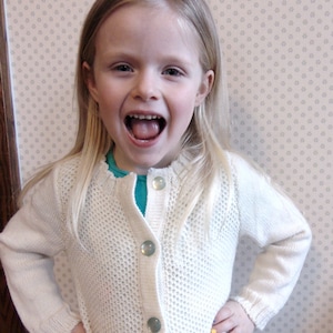 Machine Knit Pattern PDF, Standard Gauge, Childrens Cardigan, Kid Sweater, Machine Knit Pattern Play Day Child&#39;s Cardigan - size 4-14