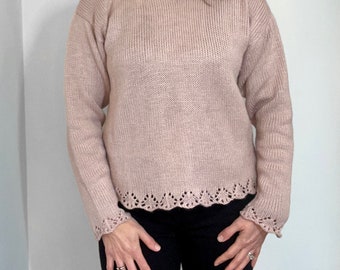 Machine Knit Lace Sweater Pattern, XS-5X (PDF Pattern)