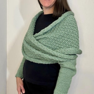 Knit Pattern PDF, Wrap Sweater, Beginner Friendly, Cozy, Warm, Easy, Wedding, Shawl, Textured, Wrap Sweater Scarf Pattern