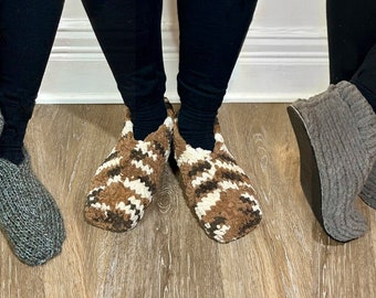 Custom Knit Slipper Template PDF, Crochet Shoe Pattern, Any Size (Digital Download)