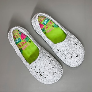 Crochet Pattern PDF, Slippers With Flip Flop Soles, Crochet Summer Slippers, House Shoes, Women's Crochet Women's Vacation Shoe Pattern PDF afbeelding 5