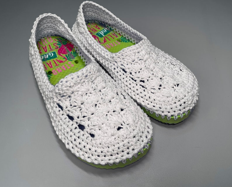 Crochet Pattern PDF, Slippers With Flip Flop Soles, Crochet Summer Slippers, House Shoes, Women's Crochet Women's Vacation Shoe Pattern PDF afbeelding 3
