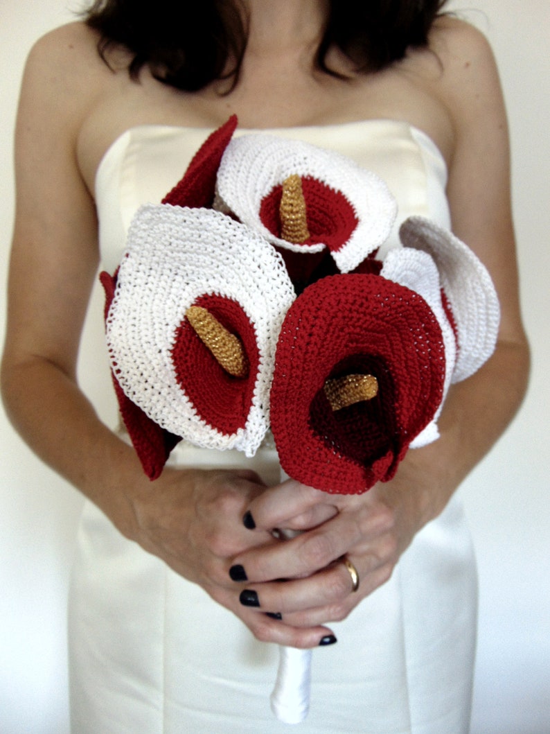 Crochet Pattern PDF, Crochet Calla Lily Bouquet Pattern, Crochet Flower pattern, Eternal Flower, Flower Bouquet DIY, Unique Wedding Bouquet image 1