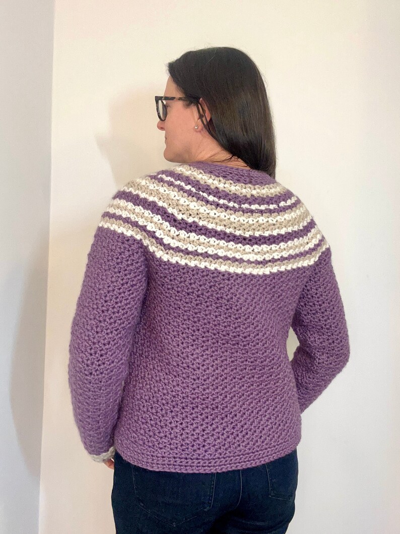 Crochet Pattern PDF, Warm Cardigan With Snap Buttons, Intermediate Crochet Cardigan, Women's Sweater Pattern, Wintertime Cardigan Pattern image 9