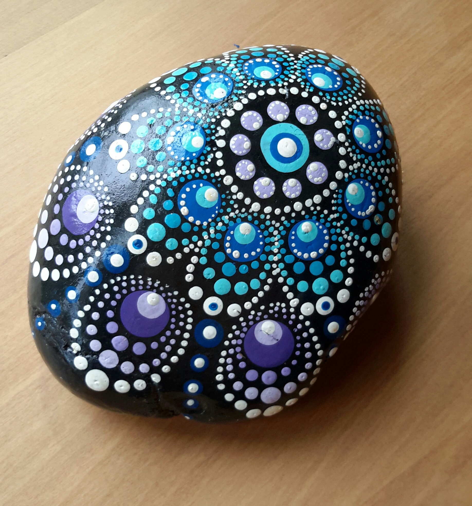 Mandala hand painted rock art | Etsy