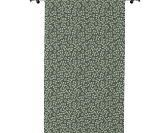 Window Curtains (1 Piece), Single Panel Floral Green Curtain, Curtain