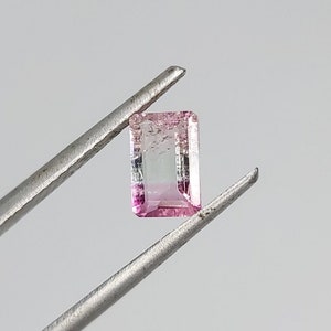 Natural bi Tourmaline Pink&White  Octagon 0.65 cts 4.20x6.50x2.50mm rare collection wholesale parcel