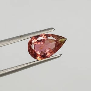 Natural bi Tourmaline Pink&Green Faceted  Pear rare collection loose Cut Stone For Ring and Jewelry