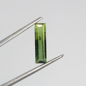 Natural bi tourmaline green&yellow  baguette 1.35 cts 3.70x13.60x2.50mm rare collection wholesale parcel