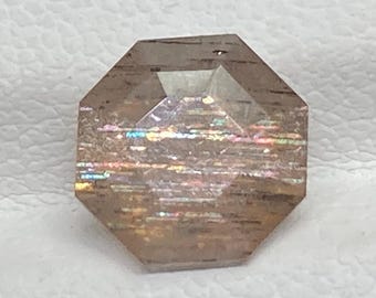Natural Rainbow meteor shower Sunstone Faceted Hexagon Cut Loose Stone Tanzania Sunstone 9x4.7mm 1.95 Cts Approx