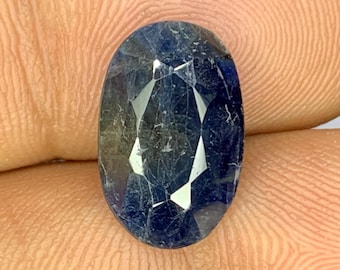 Natural Blue Sapphire Faceted Oval Cut Loose Sapphire Gemstone for Jewelry Making 9.7x15x4.5mm 6.90 Carats