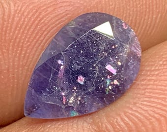 Natural Bloodshot Iolite Sunstone 3.10 Carat 9x13.7x5MM Pear Shape Multi Sparkling Iolite Sunstone Faceted Gemstone for Jewelry Making