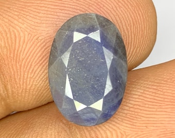 Natural Blue Sapphire Faceted Oval Cut Loose Sapphire Gemstone for Jewelry Making 11x15.5x4mm 7.20 Carats