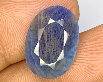 Natural Blue Sapphire Faceted Oval Cut Loose Sapphire Gemstone for Jewelry Making 13.5x19x5.3mm 12.10 Carats
