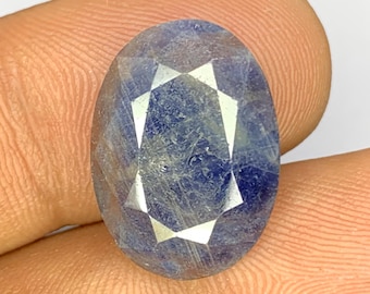 Natural Blue Sapphire Faceted Oval Cut Loose Sapphire Gemstone for Jewelry Making 14x19x5.3mm 13.80 Carats