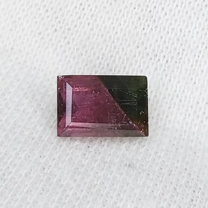 Natural bi tourmaline rubylite&dark green baguette watermelon tourmaline baguette1.45 cts tourmaline loose baguette 5.10×7.80×3.80mm