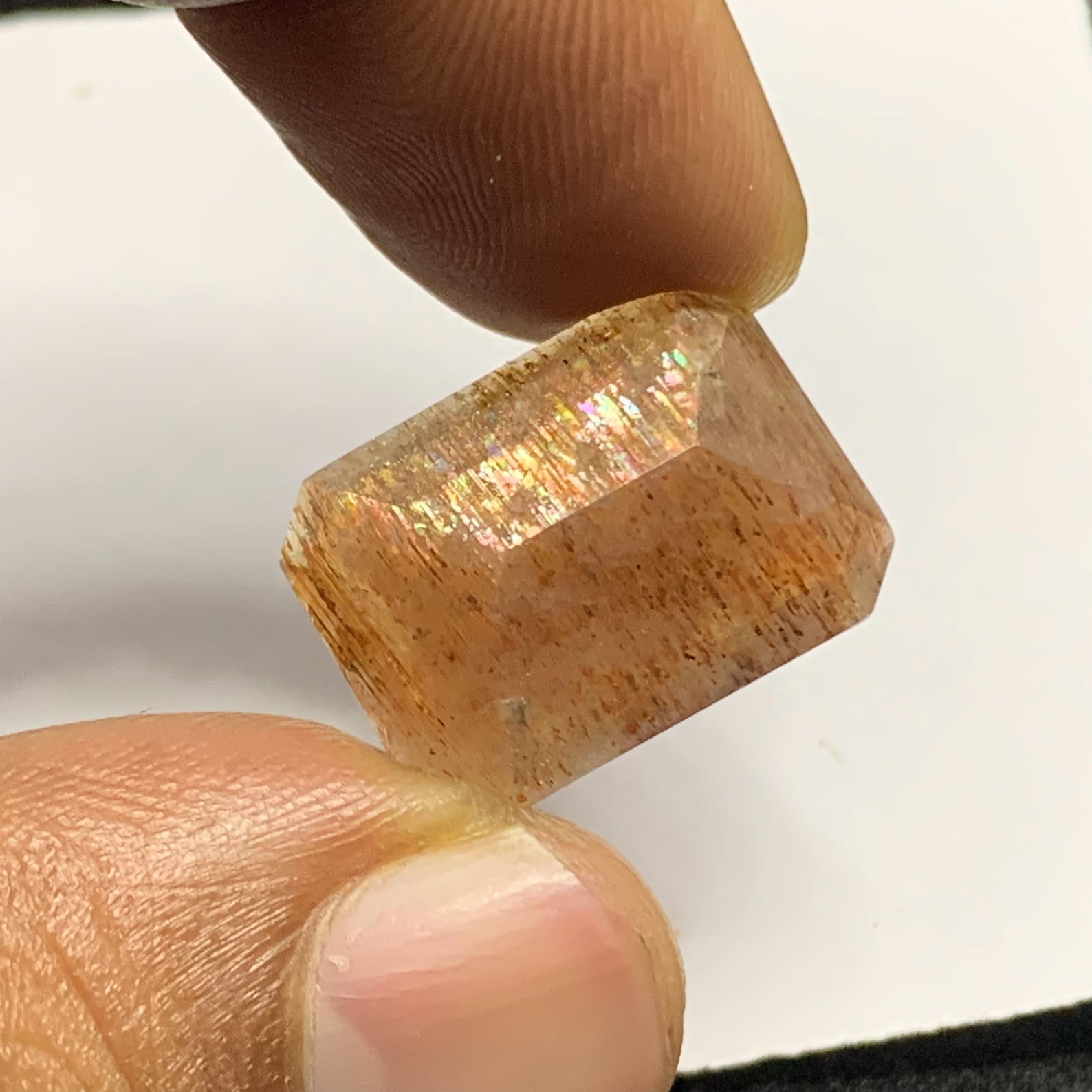 Natural Meteor Shower Sunstone Faceted Octagon Cut Loose Stone Tanzania ...