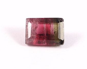 Natural bi tourmaline octagon watermelon tourmaline octagon 1.05 cts tourmaline loose gemstone